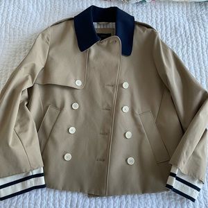 NWT J. Crew Cropped Trench Coat - Khaki & Navy